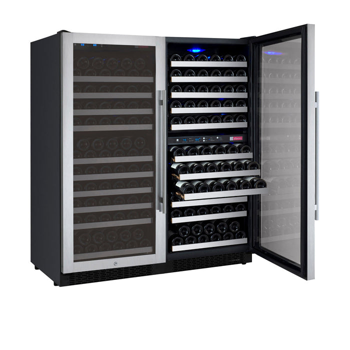 Allavino -  47" 249-Bottle Three-Zone FlexCount II Tru-Vino Side by Side Stainless Steel Wine Cooler (BF 3Z-VSWR2128-S20)