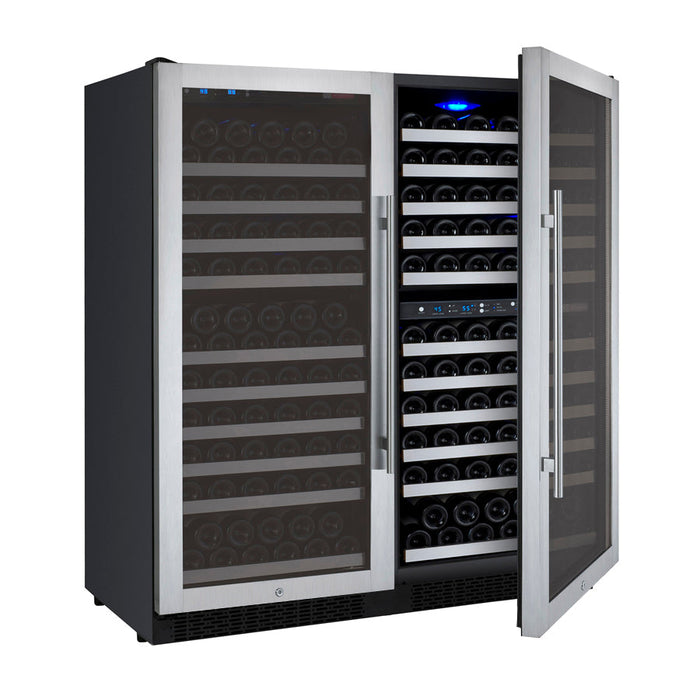 Allavino -  47" 249-Bottle Three-Zone FlexCount II Tru-Vino Side by Side Stainless Steel Wine Cooler (BF 3Z-VSWR2128-S20)