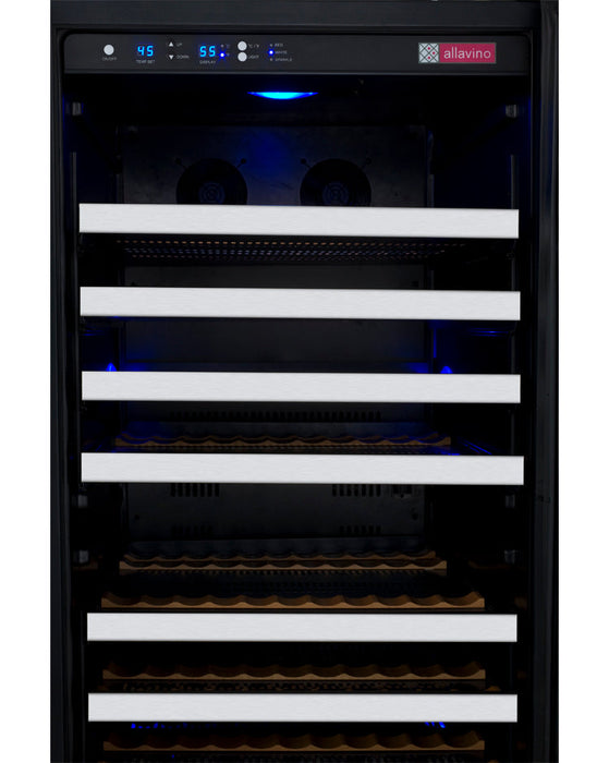 Allavino - 47" 256-Bottle Dual-Zone Side by Side Wine Cooler (BF 2X-VSWR128-1S20) - FlexCount II Tru-Vino