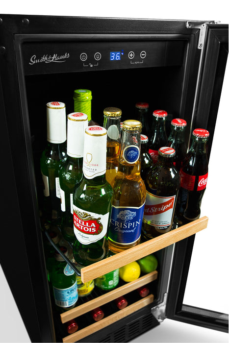 Smith & Hanks - 15" 90 Can Single-Zone Built-in/Freestanding Glass Door Beverage Center (RE100019)