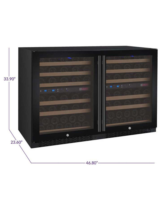 Allavino - 47" 112-Bottle Four-Zone Wine Cooler (BF 2X-VSWR56) - FlexCount II Tru-Vino Side by Side