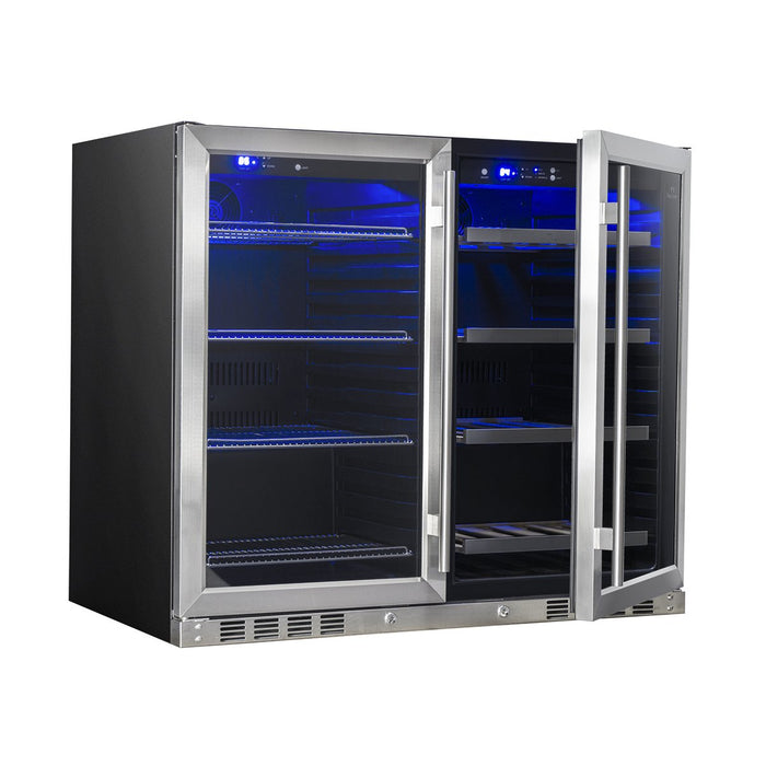 KingsBottle - 39" Dual-Zone Built-in/Freestanding Wine & Beverage Center (KBU28LRX)