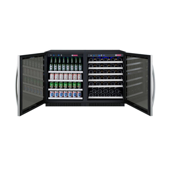 Allavino - 47"  56-Bottle/154 Can Dual-Zone FlexCount II Series Side by Side Wine & Beverage Center (BF 3Z-VSWB24-2S20)