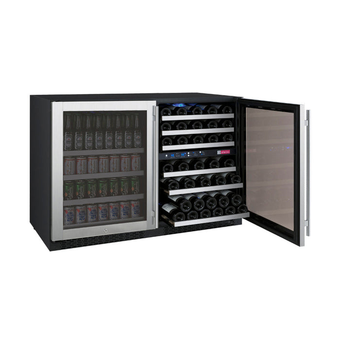 Allavino - 47"  56-Bottle/124 Can FlexCount II Tru-Vino Side by Side Stainless Wine & Beverage Center (BF 3Z-VSWB24-3S20)