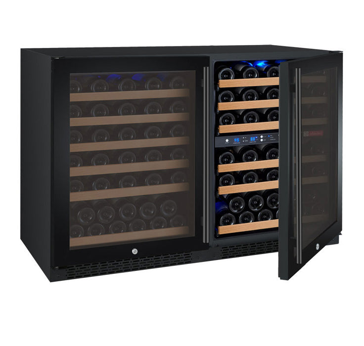 Allavino - 47"  112-Bottle Three-Zone FlexCount II Tru-Vino Side by Side Black Wine Cooler (BF 3Z-VSWR5656-B20)