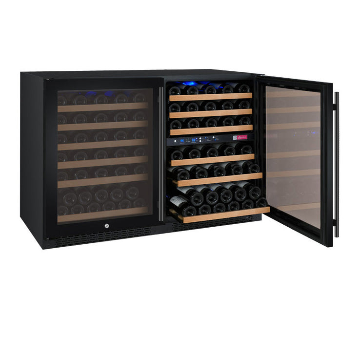 Allavino - 47"  112-Bottle Three-Zone FlexCount II Tru-Vino Side by Side Black Wine Cooler (BF 3Z-VSWR5656-B20)