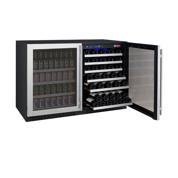 Allavino - 47"  56-Bottle/154 Can Dual-Zone FlexCount II Series Side by Side Wine & Beverage Center (BF 3Z-VSWB24-2S20)