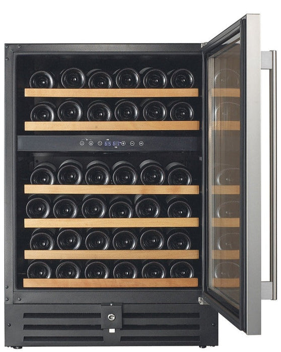 Smith & Hanks - 24" 46-Bottle Dual-Zone Stainless Steel Trim Glass Door Wine Cooler (RE100002)