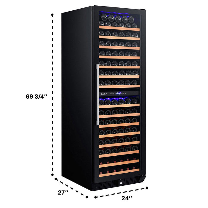 Smith & Hanks - 24" 166-Bottle Dual-Zone Glass Door Built-in/Freestanding Wine Cooler (RE100017)