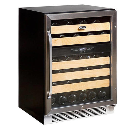 Whynter - 24" 46-Bottle Dual-Zone Built-in/Freestanding Black Wine Cooler w/ Stainless Steel Glass Door (BWR-462DZ)