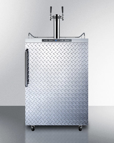 Summit - 24"  Dual-Tap Stainless Steel Outdoor Kegerator w/ Diamond Plate Door (SBC635MOSDPLTWIN)