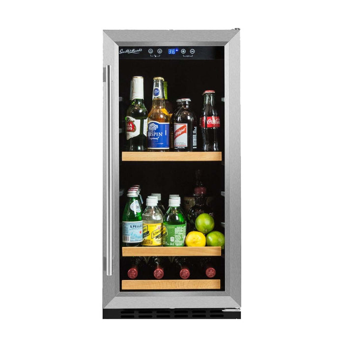 Smith & Hanks - 15" 90 Can Single-Zone Built-in/Freestanding Glass Door Beverage Center (RE100019)