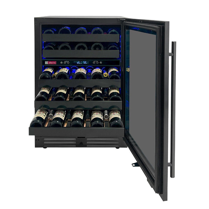 Allavino - 24" 50 Bottle Reserva Series Dual Zone Black Stainless Steel Wine Cooler (BDW5034D-2BSR)