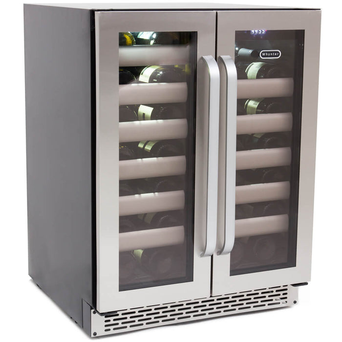 Whynter - 24" Elite Series 40-Bottle Dual-Zone French Door Wine Cooler (BWR-401DS)