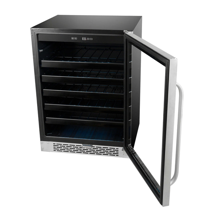 Whynter - 24" 46-Bottle Single-Zone Built-in Undercounter Stainless Steel Wine Cooler (BWR-408SB)