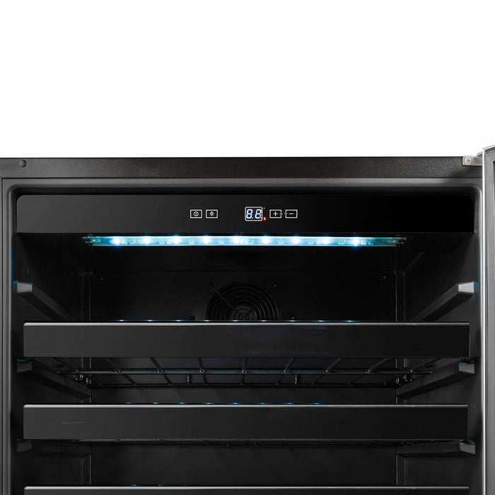 Whynter - 24" 46-Bottle Single-Zone Built-in Undercounter Stainless Steel Wine Cooler (BWR-408SB)