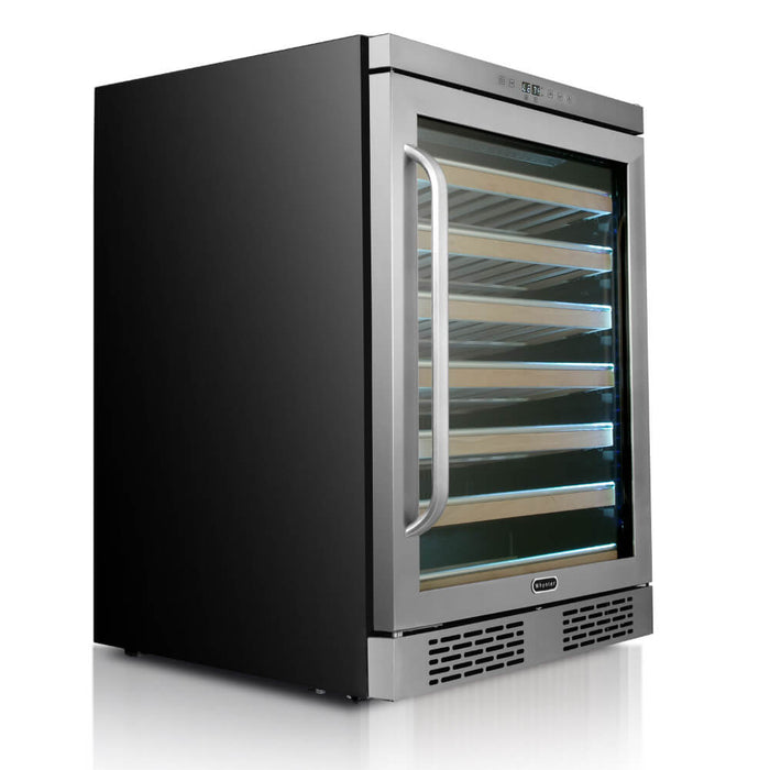 Whynter - 24" 54-Bottle Single-Zone Built-in/Freestanding Stainless Steel Wine Cooler w/ Elite Spectrum Lightshow (BWR-545XS)