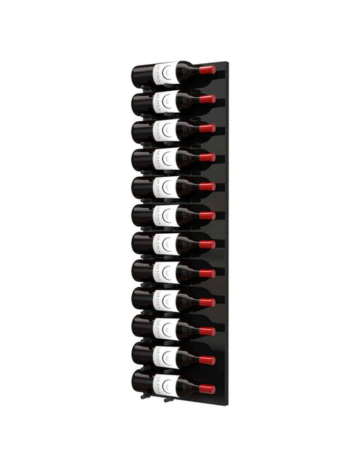 Ultra Wine Racks Fusion HZ Label-Out Wine Wall Black Acrylic (4 Foot) w/ LED Option