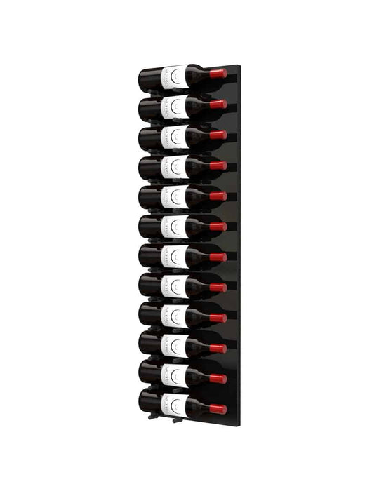 Ultra Wine Racks Fusion HZ Label-Out Wine Wall Black Acrylic (4 Foot) w/ LED Option