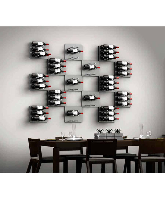 Ultra Wine Racks HZ Fusion Panel Wine Rack w/ LED Option — Alumasteel (3 To 9 Bottles)