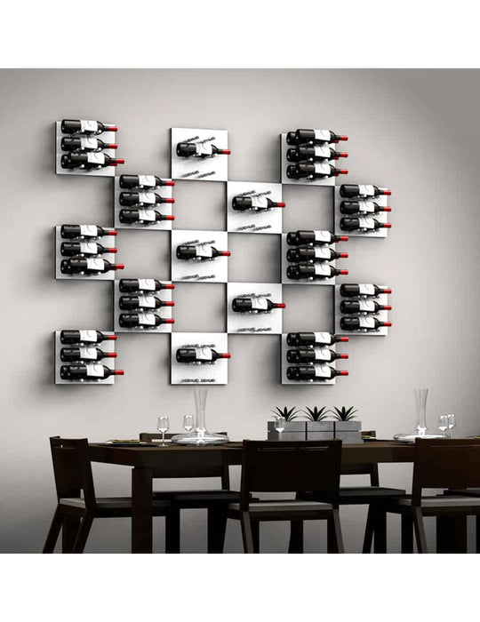 Ultra Wine Racks HZ Fusion Panel Wine Rack w/ LED Option — White Acrylic (3 To 9 Bottles)