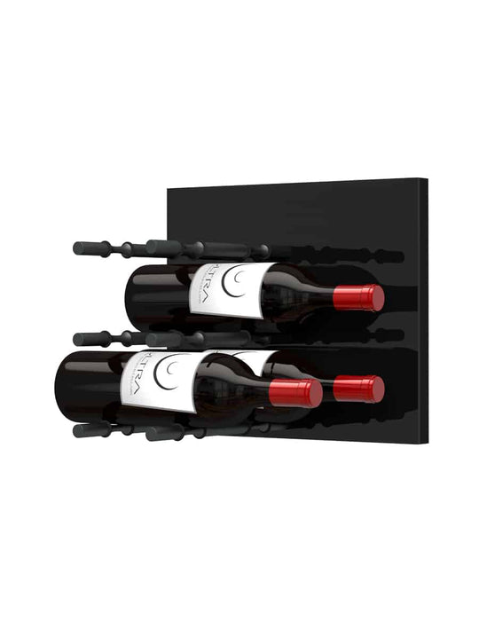 Ultra Wine Racks HZ Fusion Panel Wine Rack w/ LED Option — Black Acrylic (3 To 9 Bottles)