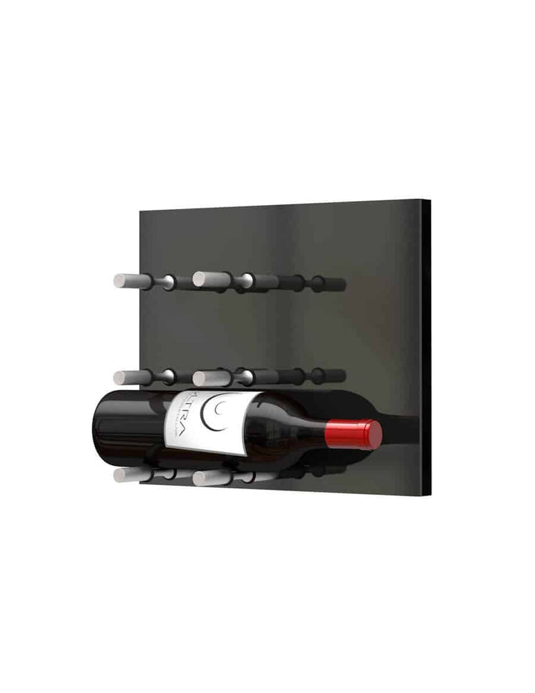 Ultra Wine Racks HZ Fusion Panel Wine Rack w/ LED Option — Black Acrylic (3 To 9 Bottles)