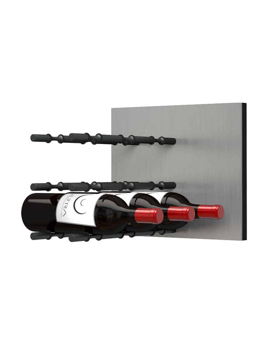 Ultra Wine Racks HZ Fusion Panel Wine Rack w/ LED Option — Alumasteel (3 To 9 Bottles)