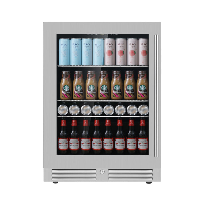 KingsBottle - 24" 161 Cans UnderCounter/Freestanding Low-E Glass Door Beverage Center (KBU145BX)