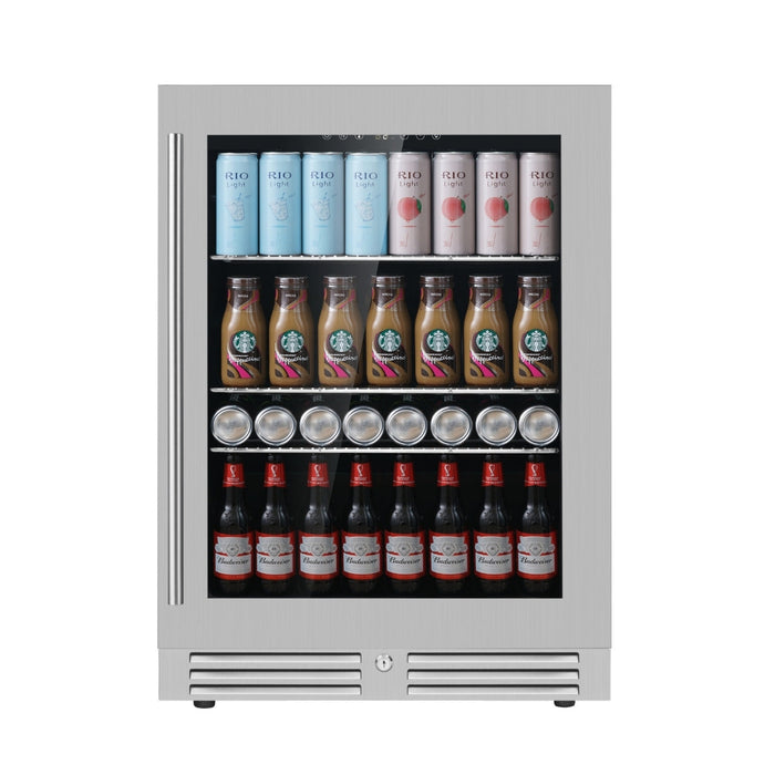 KingsBottle - 24" 161 Cans UnderCounter/Freestanding Low-E Glass Door Beverage Center (KBU145BX)