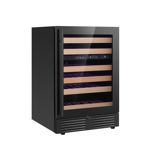 KingsBottle - 24" 46 Bottle UnderCounter/Freestanding Low-E Glass Door Dual Zone Wine Cooler (KBU145DX)