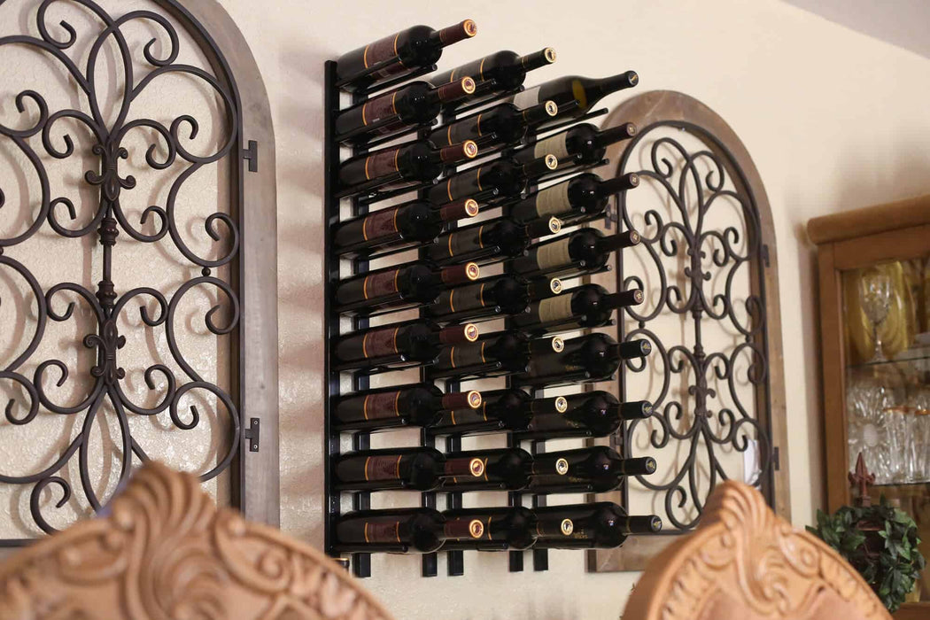 Ultra Wine Racks Straight Wall Rails – 3FT Metal Wine Rack (9 Bottles)