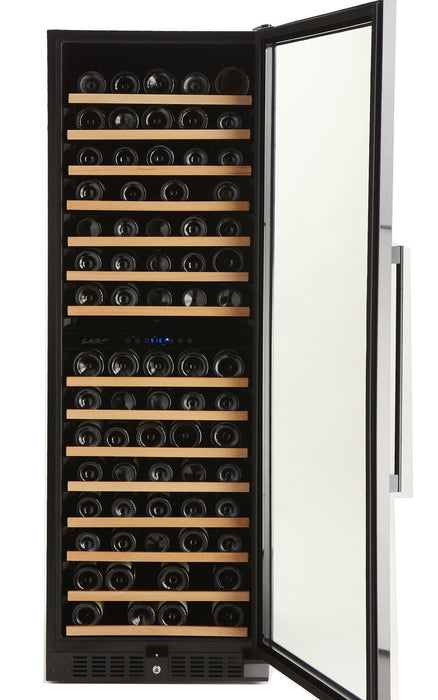 Smith & Hanks - 24" 166 Bottle Dual Zone Black Stainless Steel Wine Cooler (RE55004)