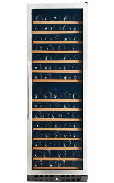 Smith & Hanks - 24" 166 Bottle Premium Dual Zone Wine Cooler with Seamless Stainless Steel Trim Door (RE100041)