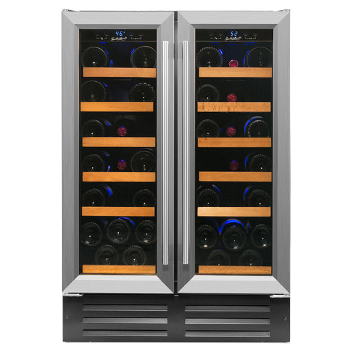 Smith & Hanks - 24" 40 Bottle Dual Zone Stainless Steel Trim French Door Wine Cooler (RE100008)