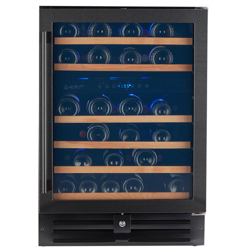 Smith & Hanks - 24" 46 Bottle Dual Zone Black Stainless Under Counter Wine Cooler (RE55002)