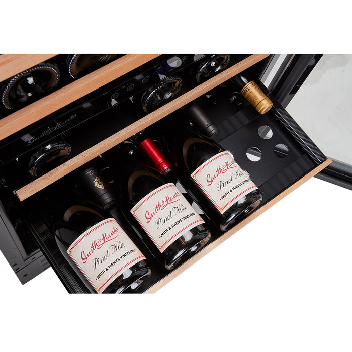 Smith & Hanks - 24" 46 Bottle Premium Dual Zone Under Counter Wine Cooler with Seamless Stainless Steel Trim Door (RE100009)