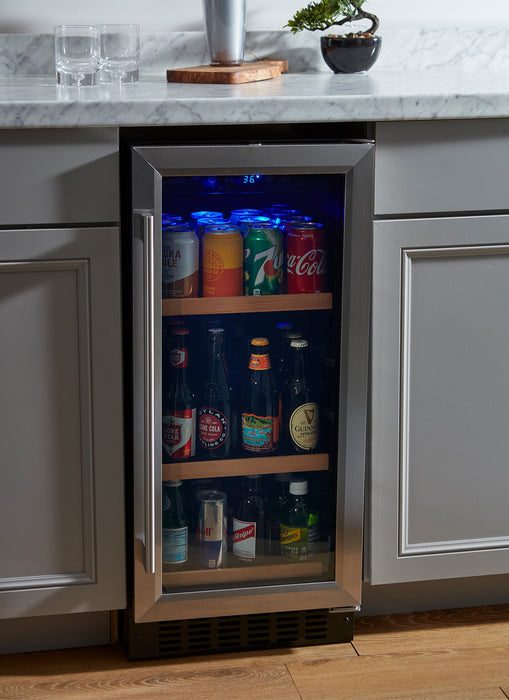 Smith & Hanks - 15" 90 Can Single-Zone Built-in/Freestanding Glass Door Beverage Center (RE100019)