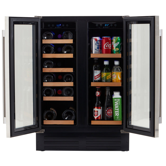 Smith & Hanks - 24" Dual Zone Stainless Steel Trim Under Counter Wine and Beverage Center (RE100055)