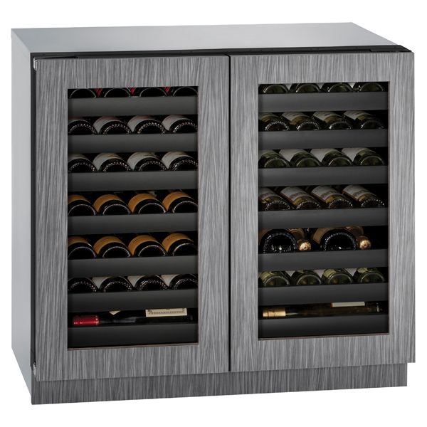 U-Line - 36" 3000 Series Dual-Zone Wine Cooler w/ French Door (3036WCWC)