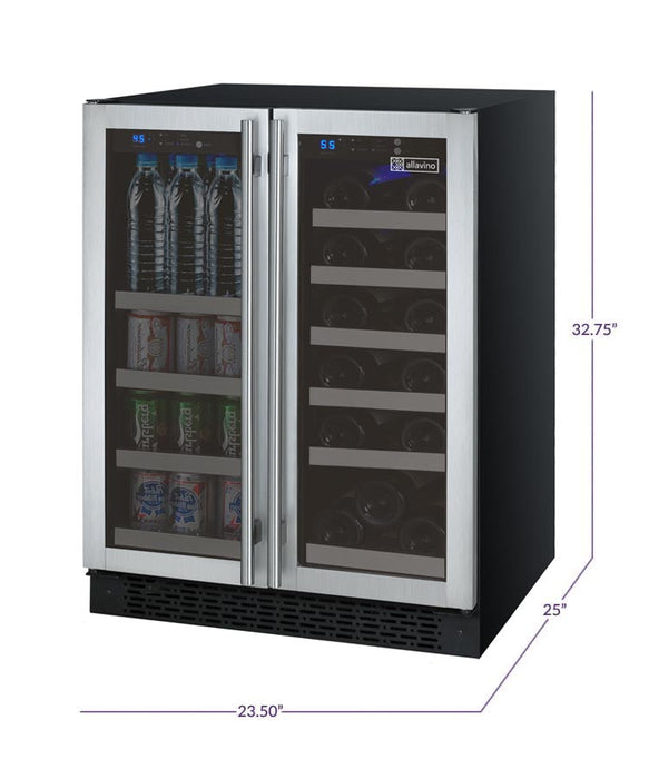 Allavino - 24"  18-Bottle/66 Can Dual-Zone Wine & Beverage Center (AO VSWB-2SF20)