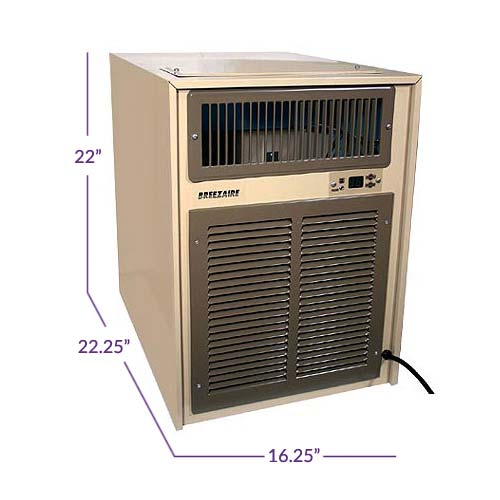 Breezaire - 17" Wine Cellar Cooling Unit, 9.5 Amps 1500 cu.ft. Enclosure (WKL 6000)