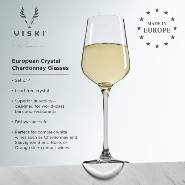 Reserve European Crystal Chardonnay Glasses by Viski® (10102)