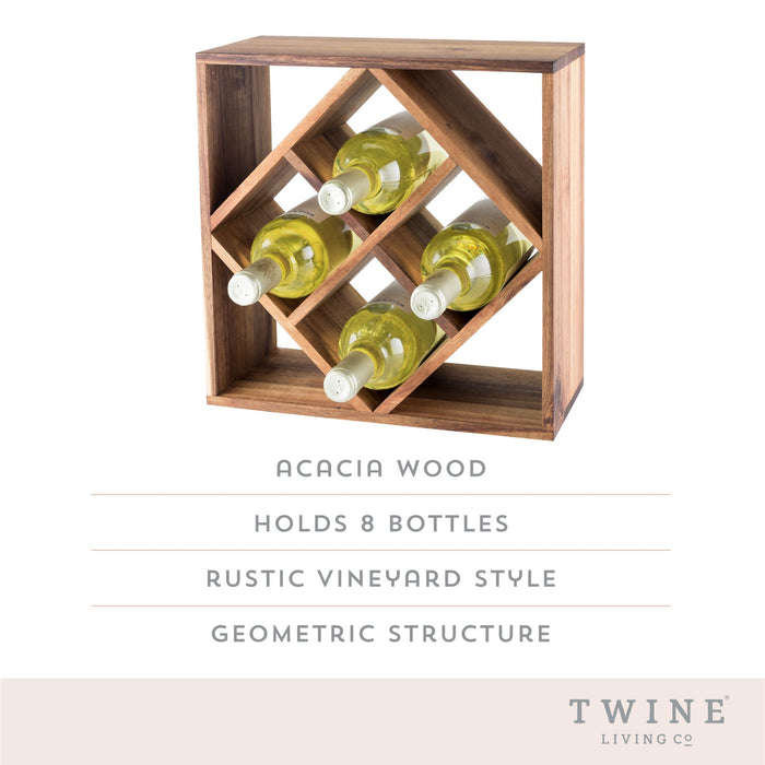 Acacia Wood Lattice Wine Rack by Twine® (5911)