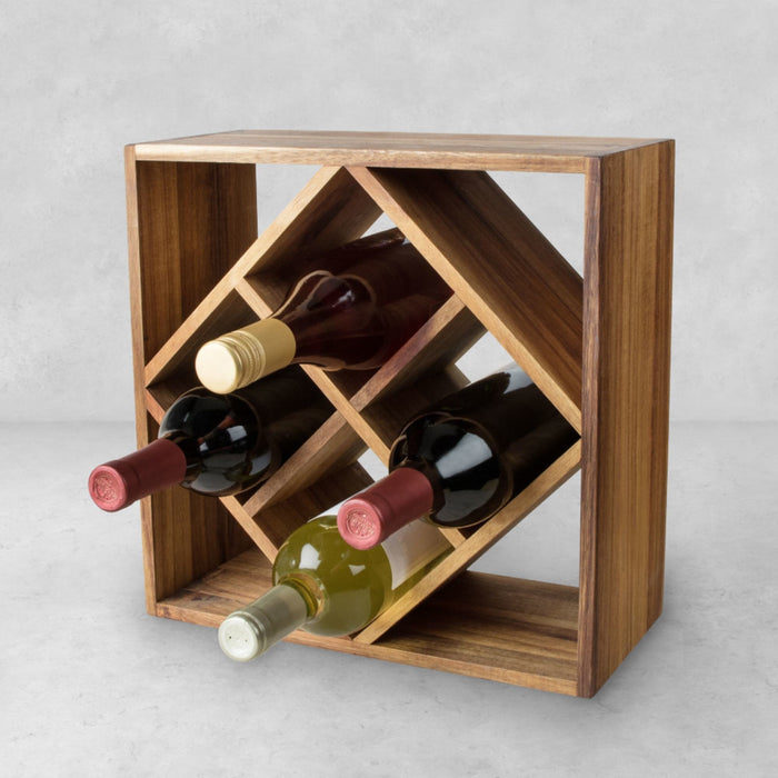 Acacia Wood Lattice Wine Rack by Twine® (5911)