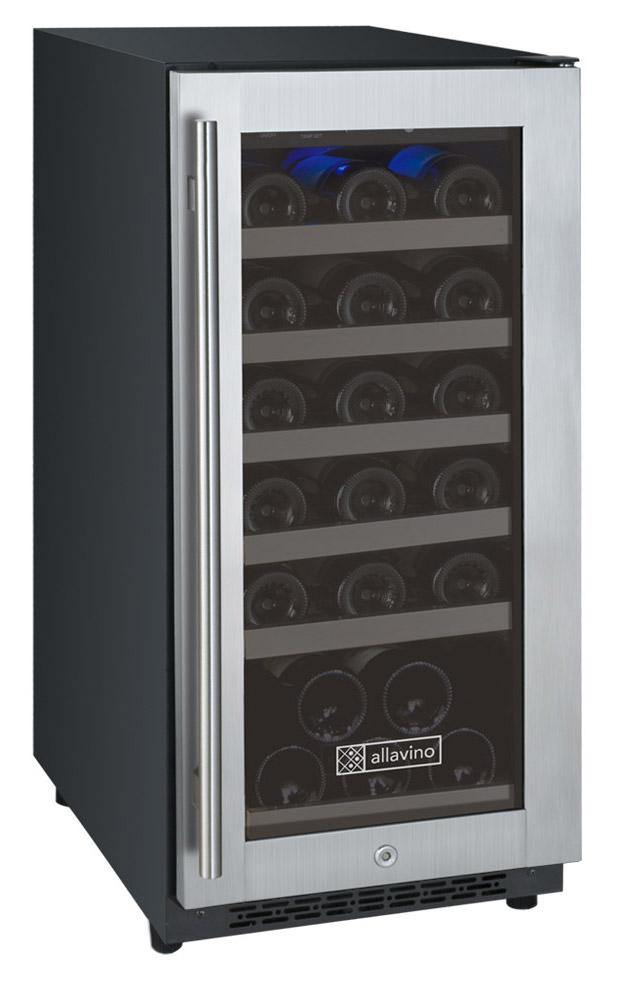 Allavino - 15"  30-Bottle Single-Zone FlexCount II Tru-Vino Stainless Steel Wine Cooler (AO VSWR30)