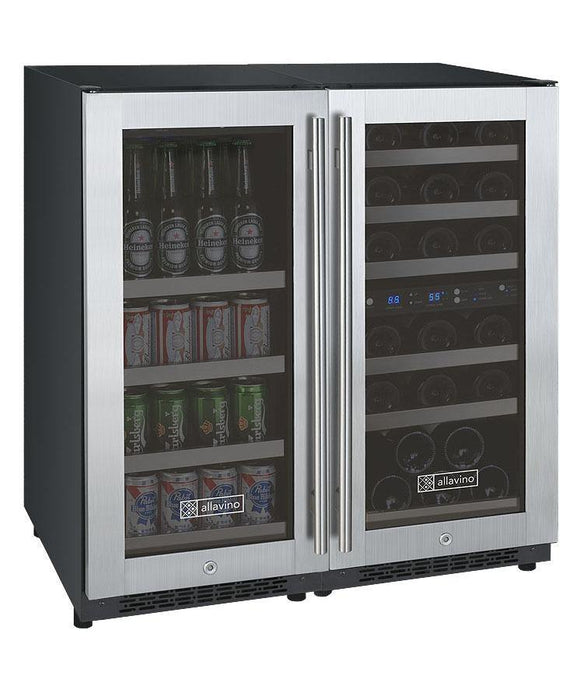 Allavino - 30" 30-Bottle/88 Can Dual-Zone Side by Side Wine & Beverage Center (BF 3Z-VSWB15-3S20)