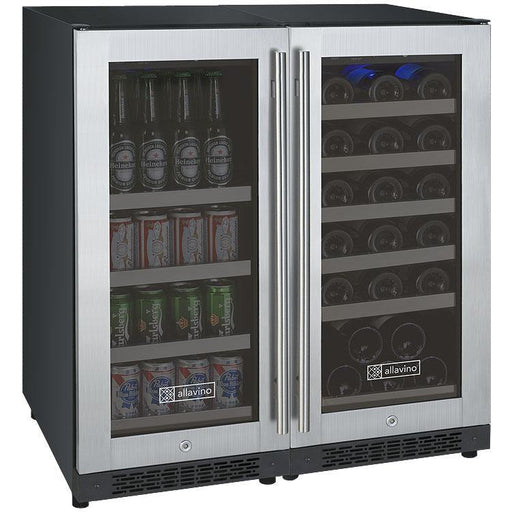 Allavino - 30"  30-Bottle/88 Can Stainless Steel Wine & Beverage Center (BF 3Z-VSWB15-2S20)