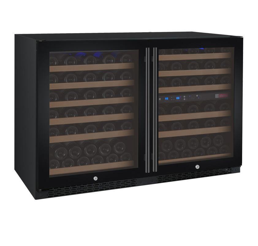 Allavino - 47"  112-Bottle Three-Zone FlexCount II Tru-Vino Side by Side Black Wine Cooler (BF 3Z-VSWR5656-B20)