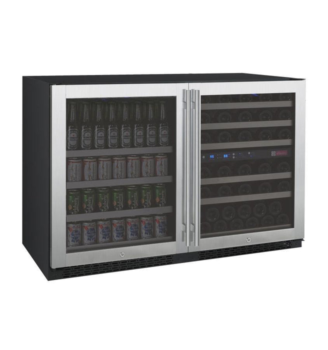 Allavino - 47"  56-Bottle/124 Can FlexCount II Tru-Vino Side by Side Stainless Wine & Beverage Center (BF 3Z-VSWB24-3S20)